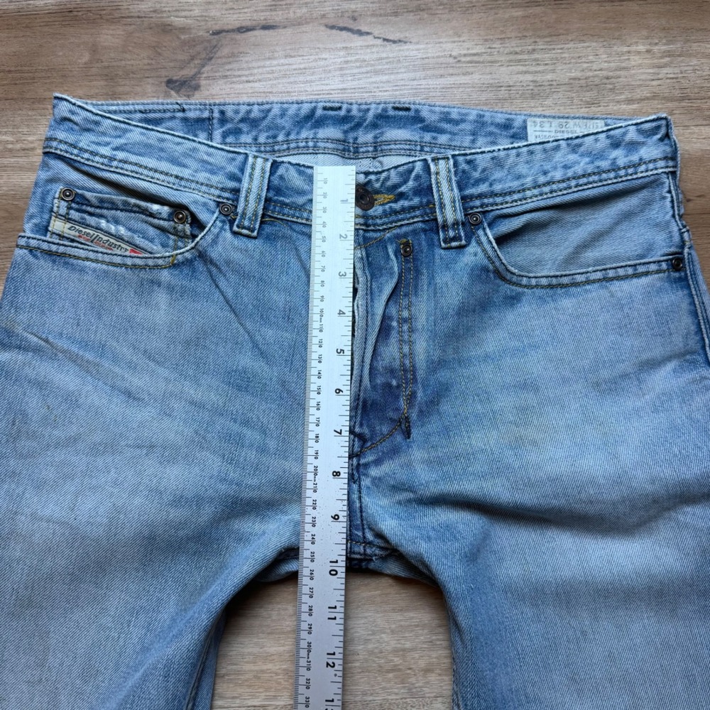 Diesel Safado Jeans Mens 29x34 Light Blue Slim Straight Distressed Denim 0073P - Picture 16 of 16